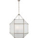 Suzanne Kasler Morris 3 Light 23.25 inch Polished Nickel Lantern Pendant Ceiling Light in Frosted Glass, Large