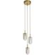 Javier 3 Light 10.5 inch Antique Brass Multi-Port Chandelier Ceiling Light