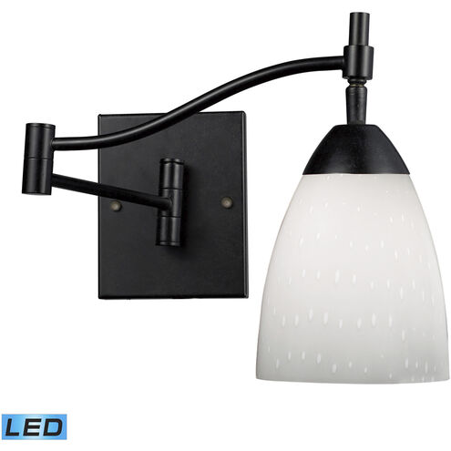 Celina LED 22 inch Dark Rust Swingarm Sconce Wall Light in Simply White Glass