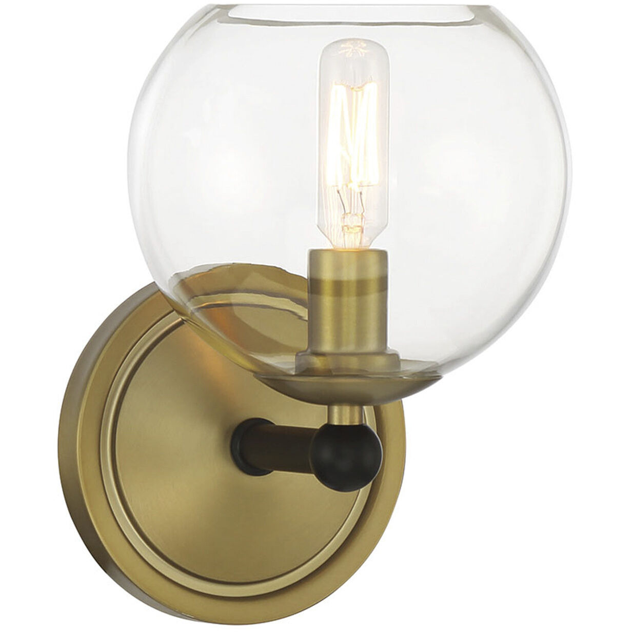 Vantage Kearney Park 1 Light 5.63 inch Coal and Soft Brass Bath Vanity Wall Light
