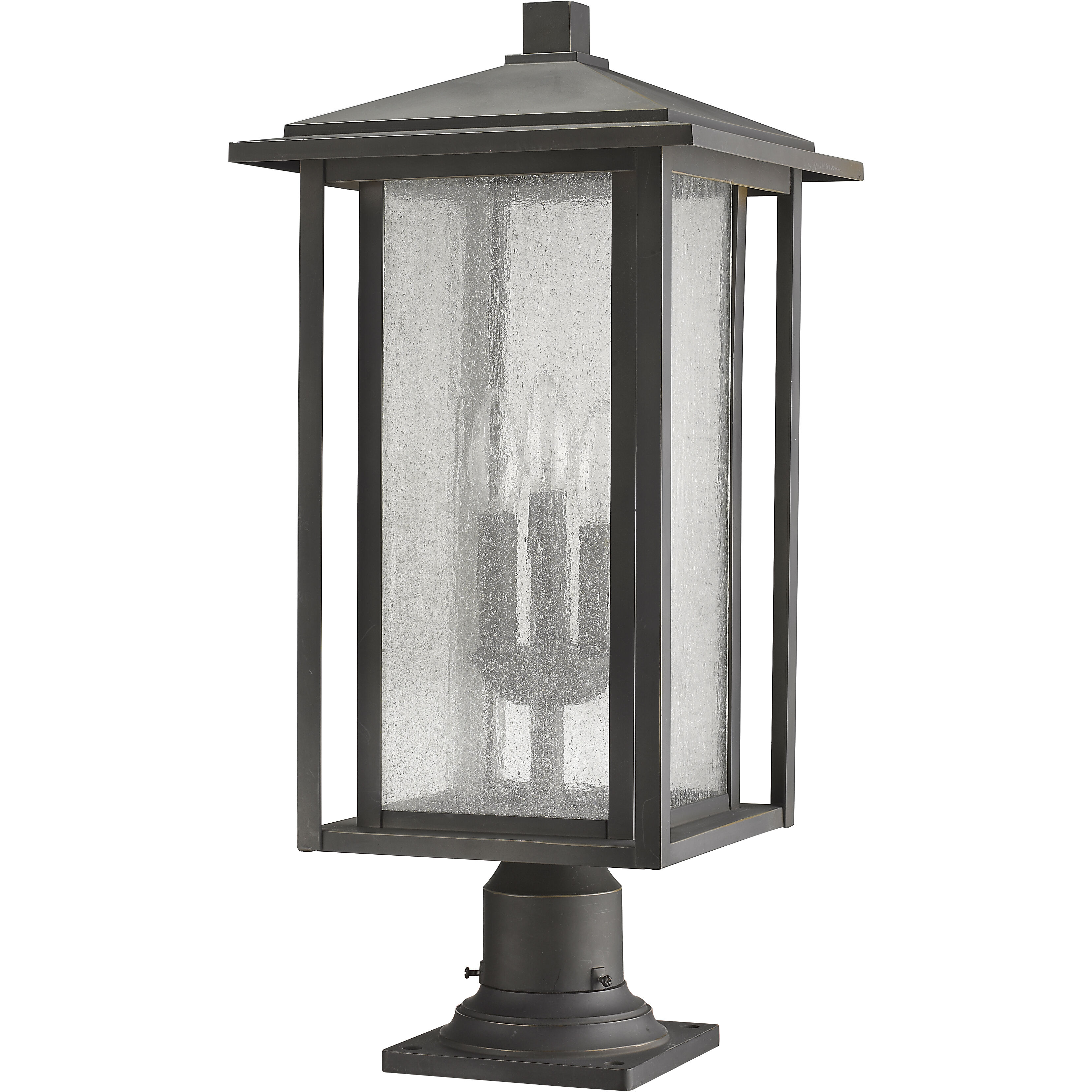 Aspen 3 Light 24.5 inch Oil Rubbed Bronze Outdoor Pier Mounted Fixture