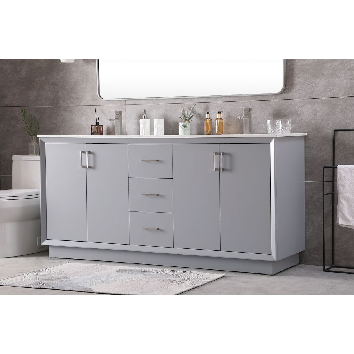 Hayes 72 X 22 X 35 inch Grey Vanity Sink Set