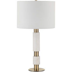 Pirot 26.5 inch 60.00 watt Honed White and Antique Brushed Brass Table Lamp Portable Light
