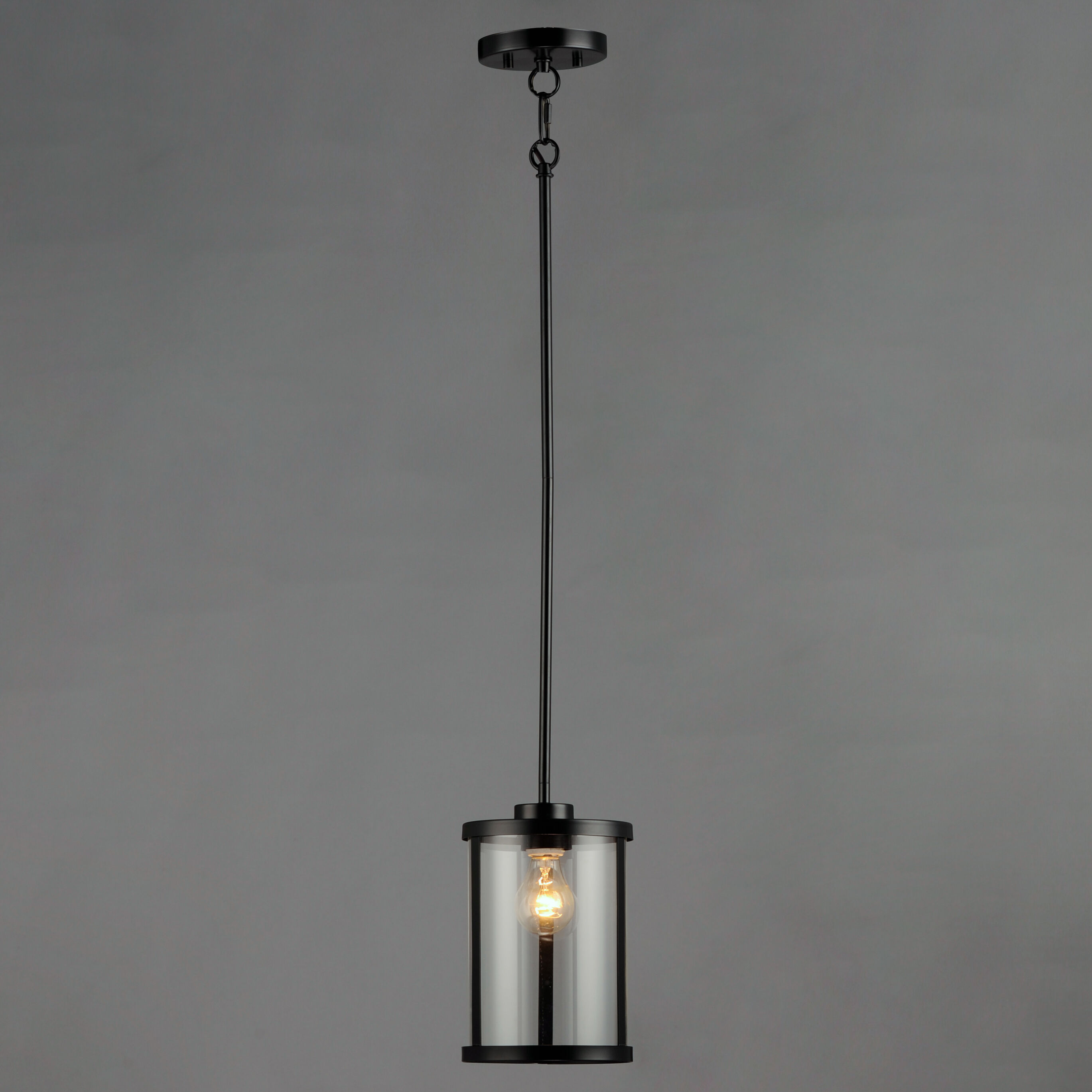 Sentinel 1 Light 7 inch Black Single Pendant Ceiling Light
