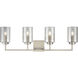 West End 4 Light 29.75 inch Brushed Nickel Vanity Light Wall Light