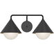 Alora Mood Remy 2 Light 21.13 inch Matte Black Bath Vanity Light Wall Light