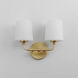 Bristol 2 Light 13.25 inch Satin Brass Wall Sconce Wall Light