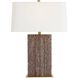 Uriah 28 inch 150 watt Dark Wood Vein and Antique Brass Table Lamp Portable Light