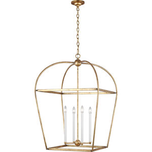 C&M by Chapman & Myers Stonington 4 Light 24.63 inch Antique Gild Hanging Lantern Ceiling Light