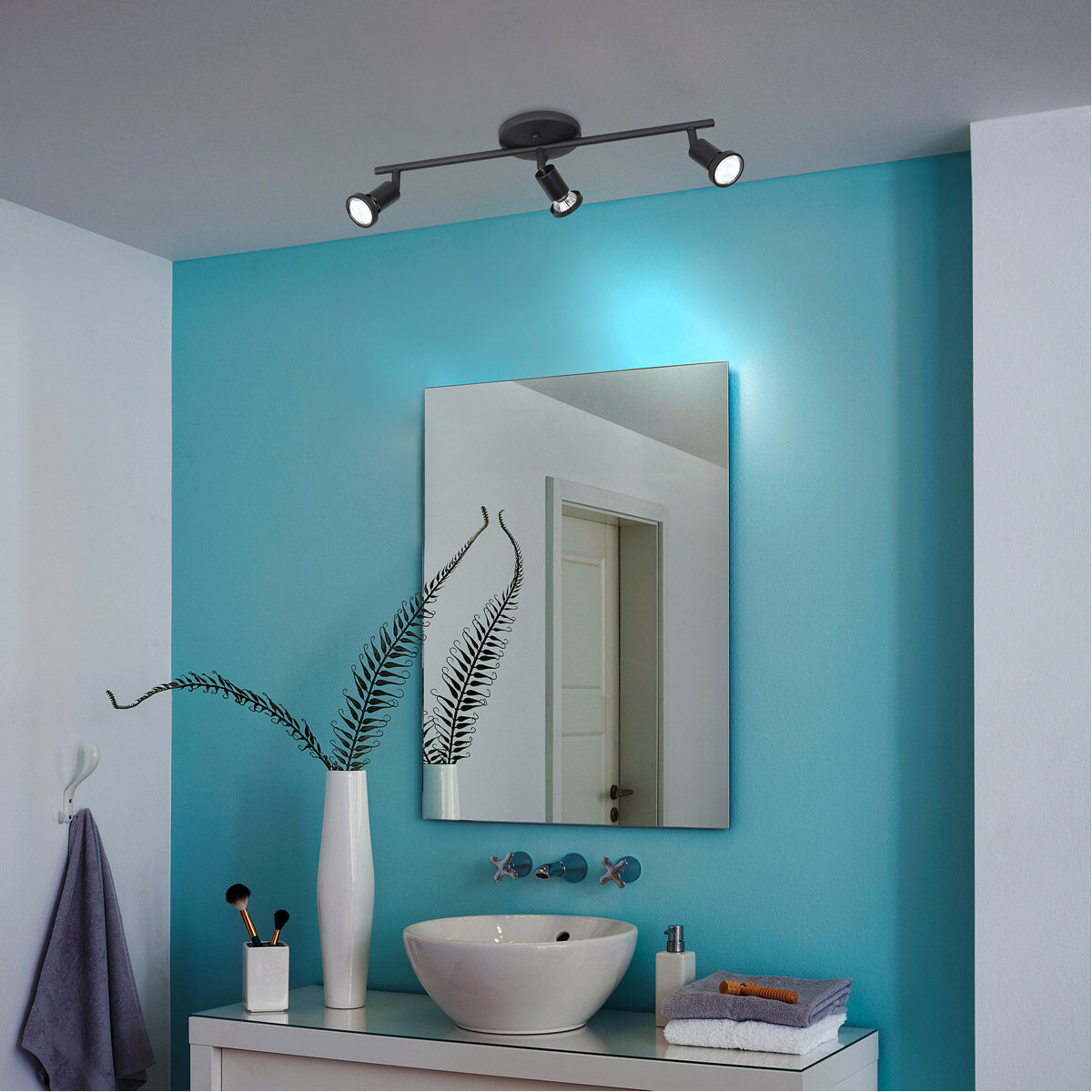 Track lighting for cheap bathroom ceiling