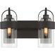 Ravik 2 Light 14.25 inch Dark Matte Black Vanity Wall Light