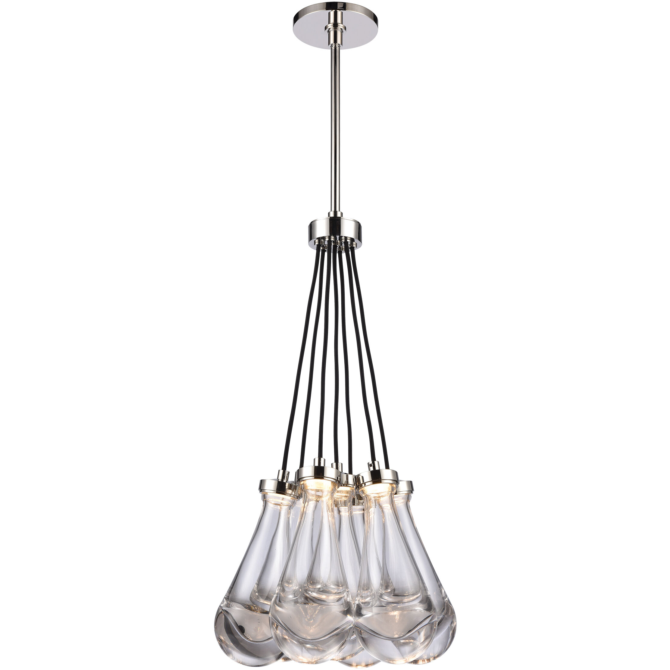Vaso 7 Light 16.88 inch Polished Nickel Chandelier Ceiling Light