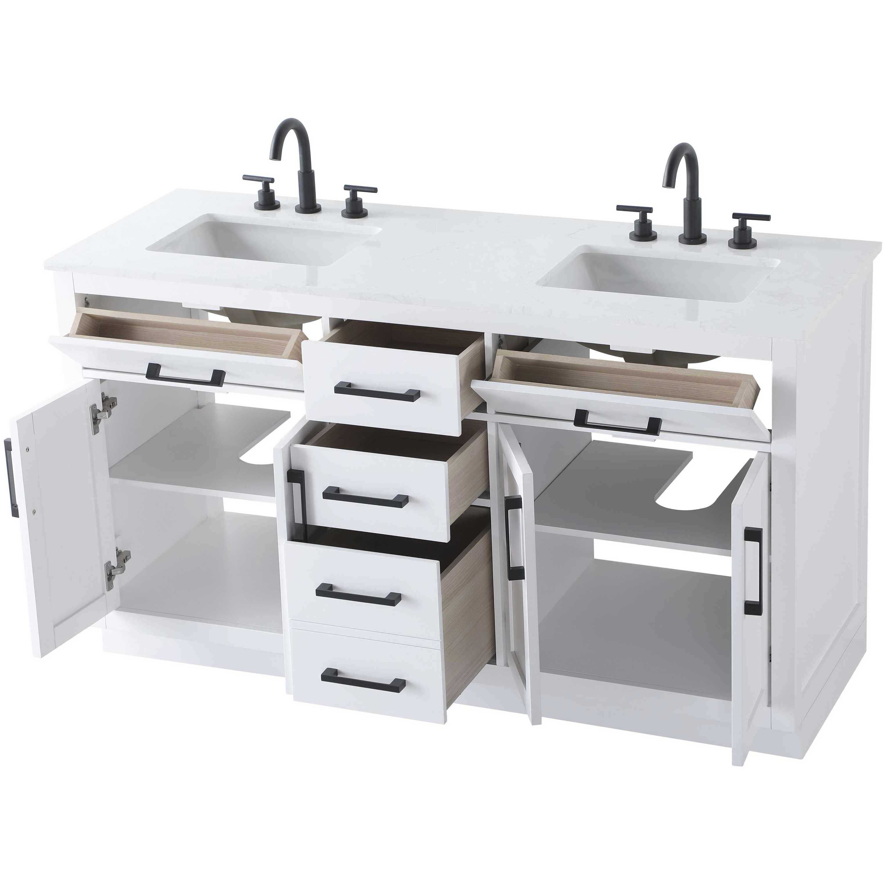 Alden 60 X 35 inch White Bathroom Vanity Cabinet