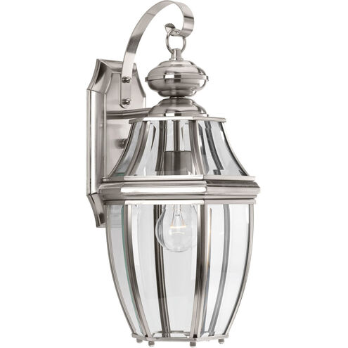 New Haven 1 Light 18 inch Brushed Nickel Outdoor Wall Lantern, Medium