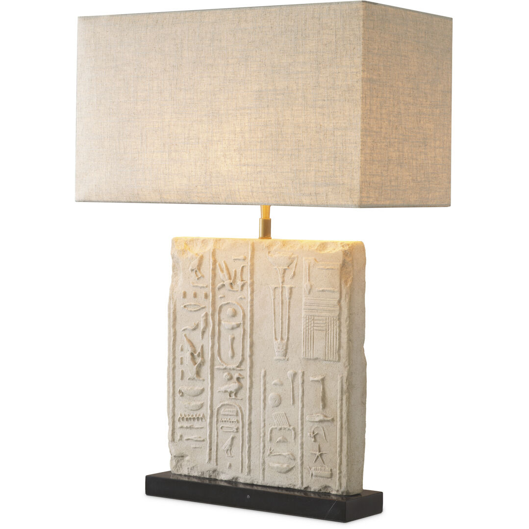Hathor 30.71 inch 40 watt Sandstone with Brushed Brass Table Lamp Portable Light
