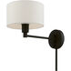 Allison 14.75 inch 60 watt Black Swing Arm Wall Lamp Wall Light