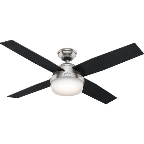 Dempsey 52 inch Brushed Nickel with Black Oak/Chocolate Oak Grain Blades Ceiling Fan