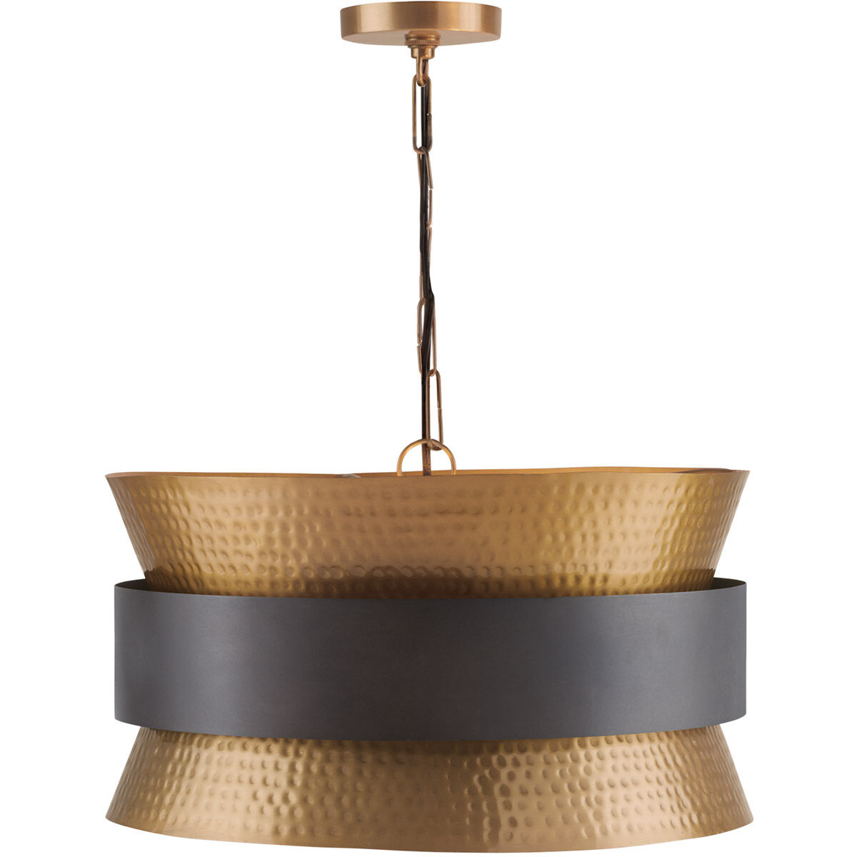 Loren 4 Light 19.75 inch Patinaed Brass and Dark Zinc Pendant Ceiling Light