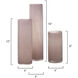 Gwendolyn 16 X 4 inch Vases in Pink Salt Glass, Set of 3