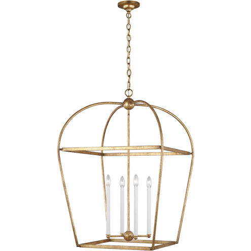C&M by Chapman & Myers Stonington 4 Light 24.63 inch Antique Gild Hanging Lantern Ceiling Light