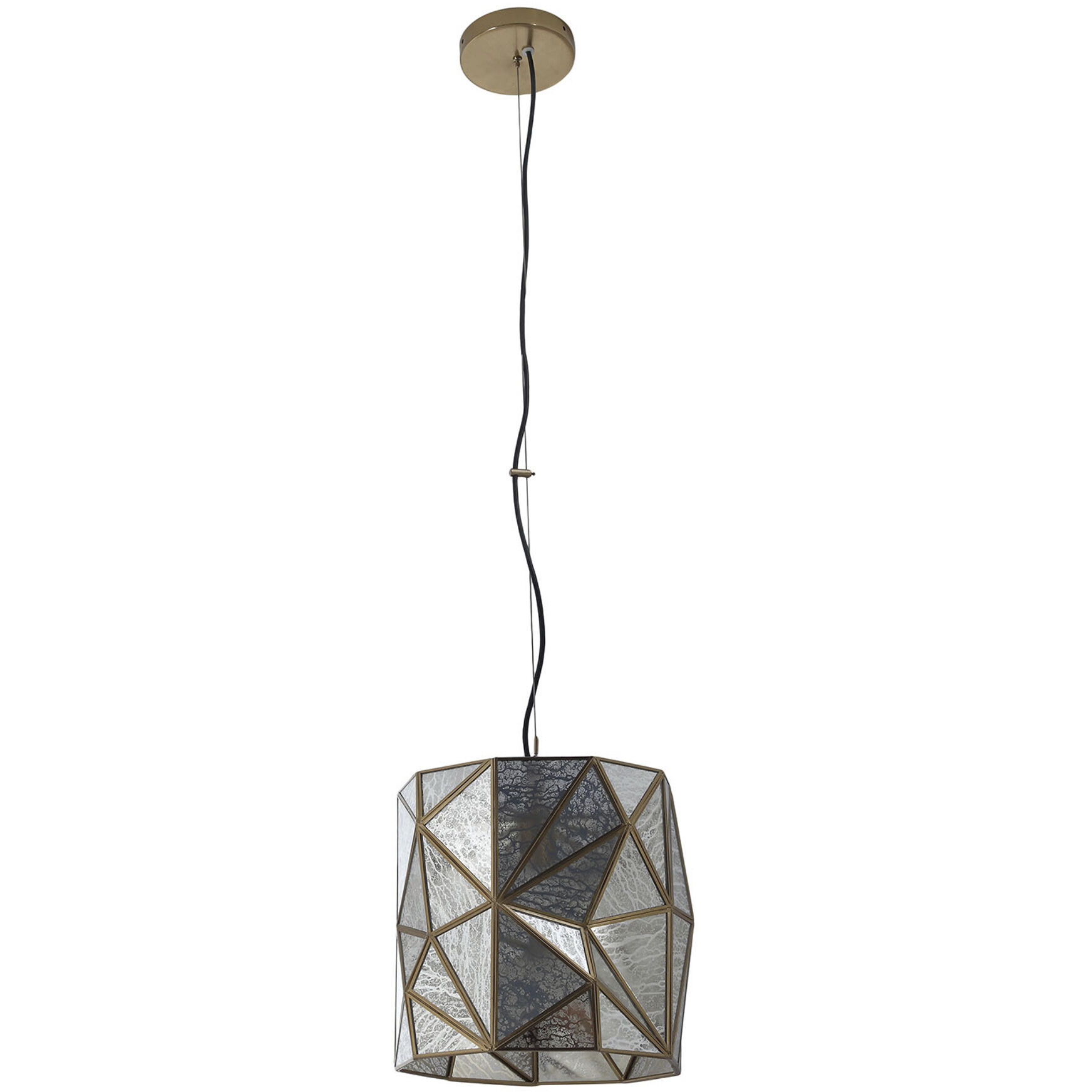 Geo-Gem 1 Light 13.2 inch Brass Antique Mini Pendant Ceiling Light