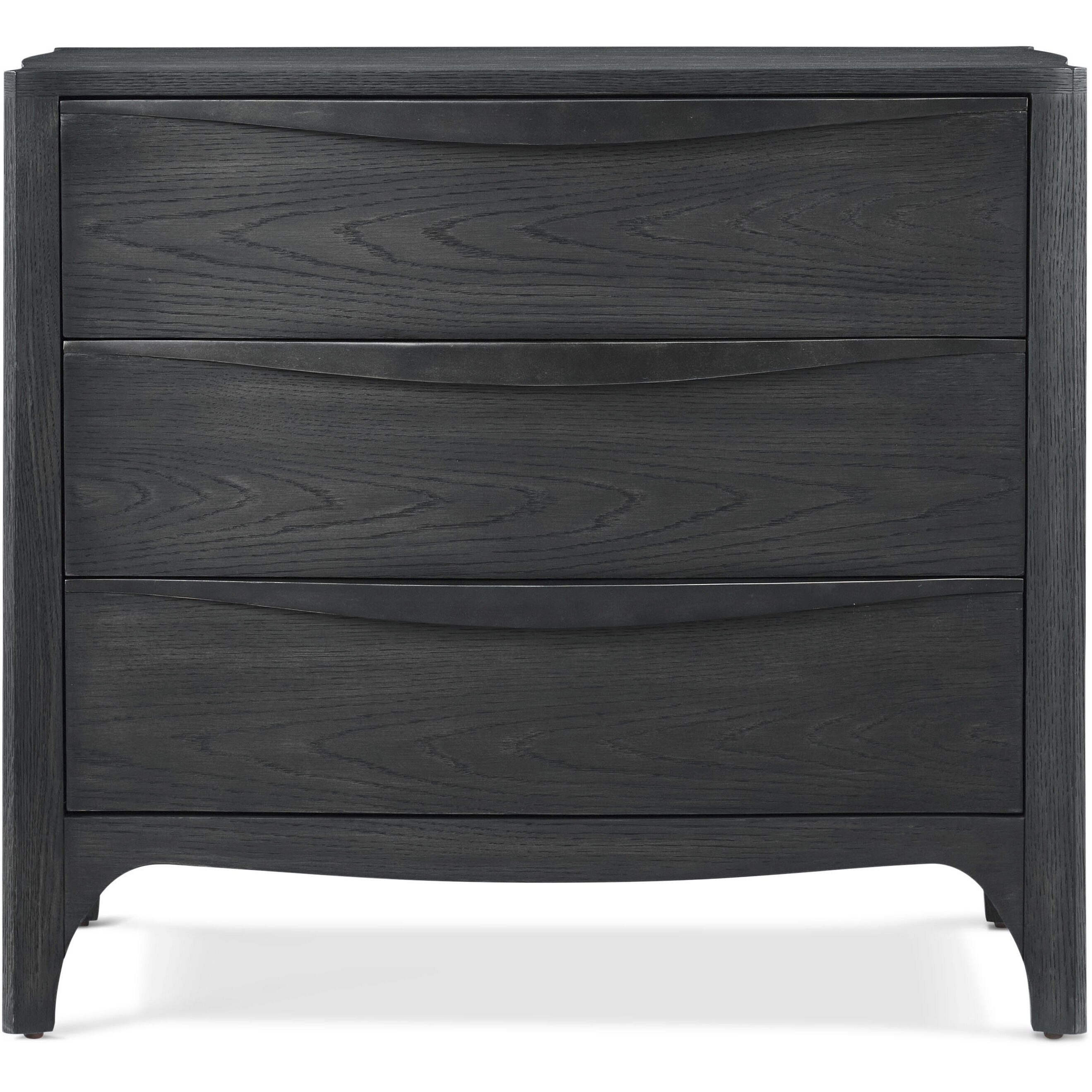 Rome 32 X 28 inch Nera Nightstand, Wooden, 3-Drawer