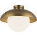 Alora Mood Rubio 1 Light 16 inch Aged Gold/Opal Matte Glass Flush Mount Ceiling Light