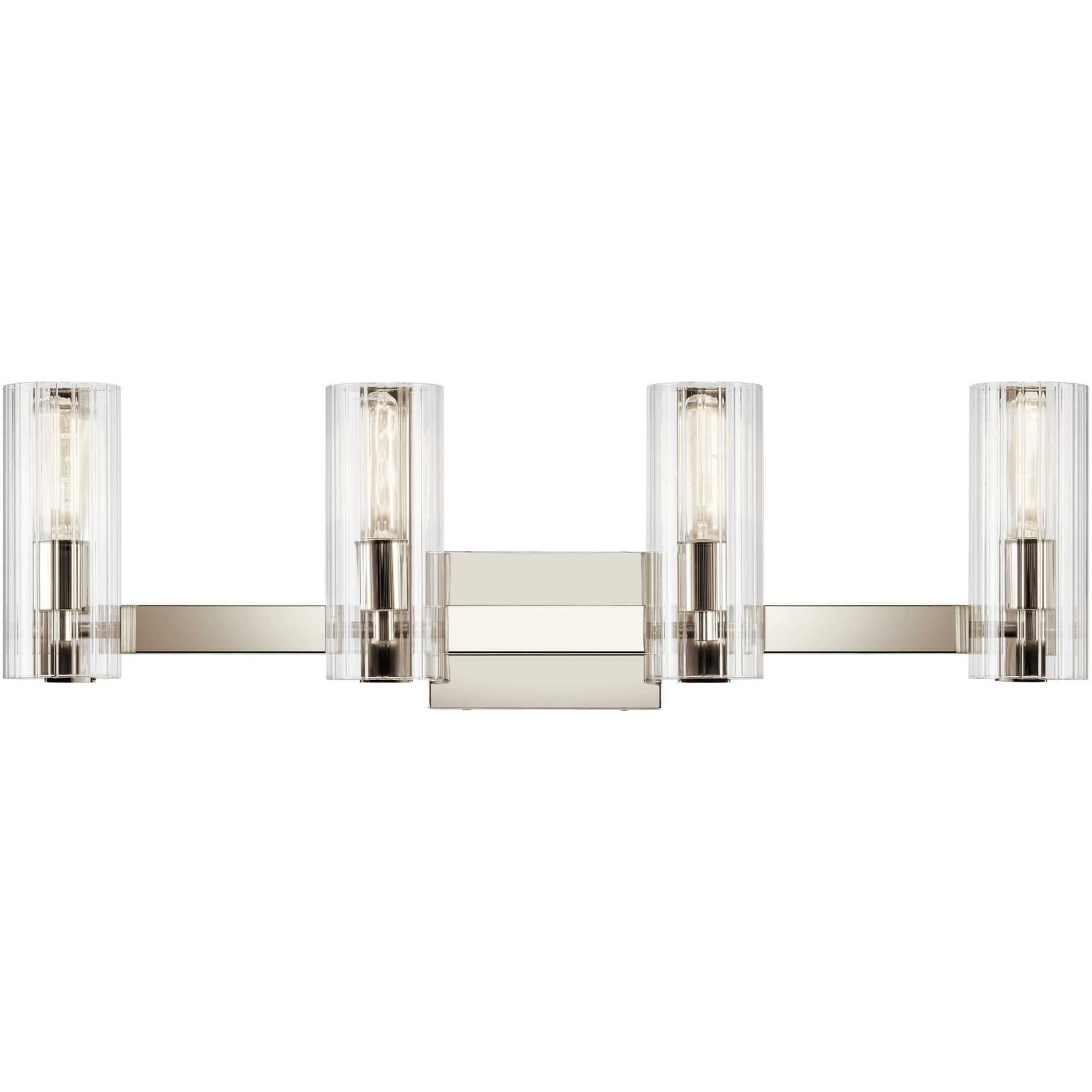 Jemsa 4 Light 32 inch Polished Nickel Bath Bracket Wall Light, 4 Arm