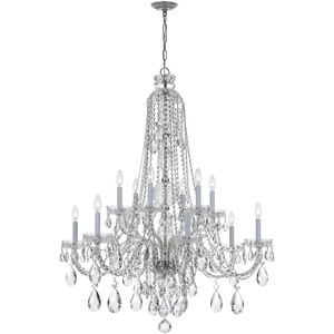 Traditional Crystal 12 Light 37.5 inch Polished Chrome Chandelier Ceiling Light