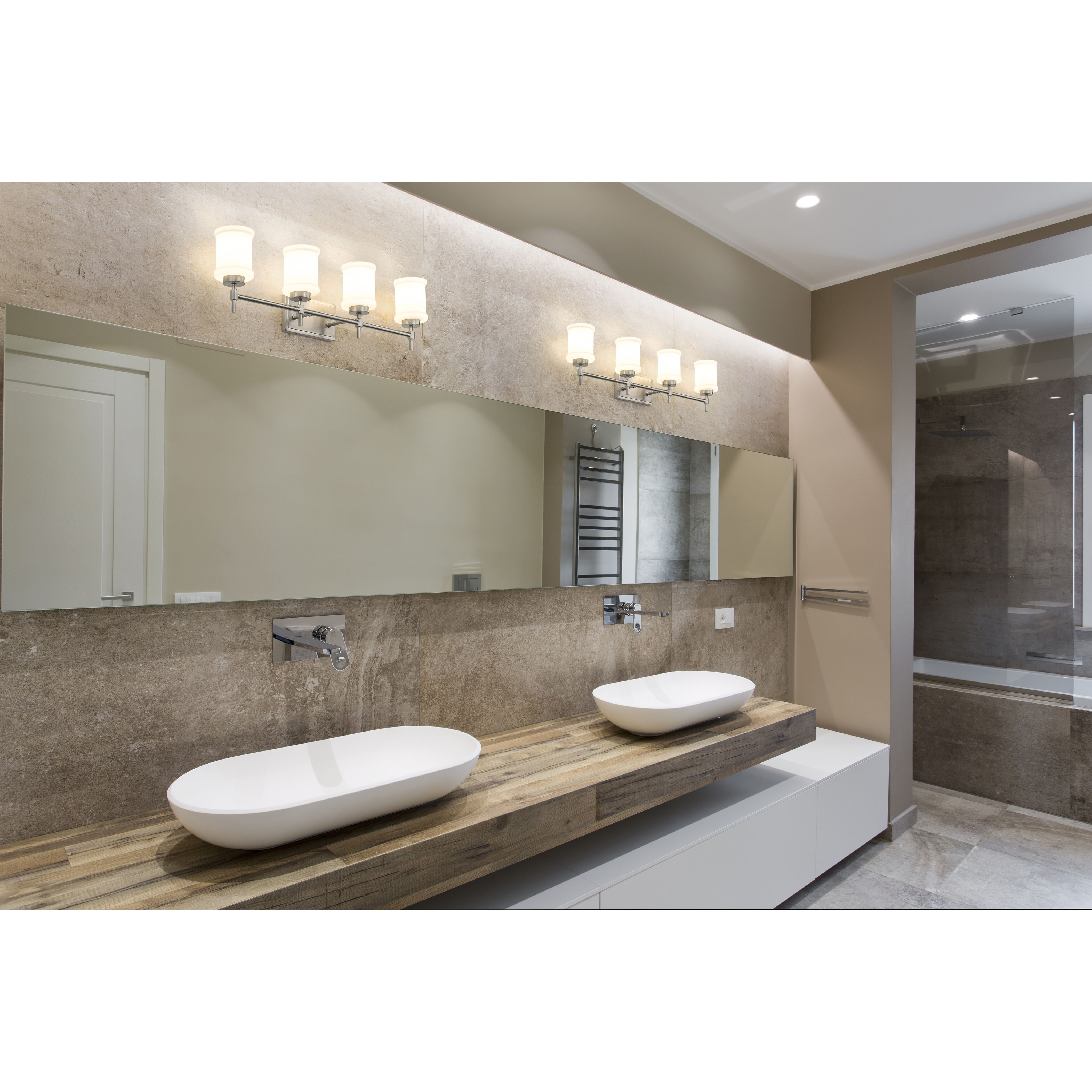 Cadoc 4 Light 31.5 inch Brushed Nickel Bath Vanity Light Wall Light