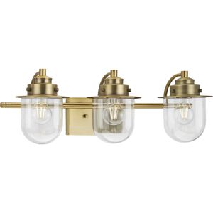 Northlake 3 Light 24 inch Vintage Brass Bath Light Wall Light