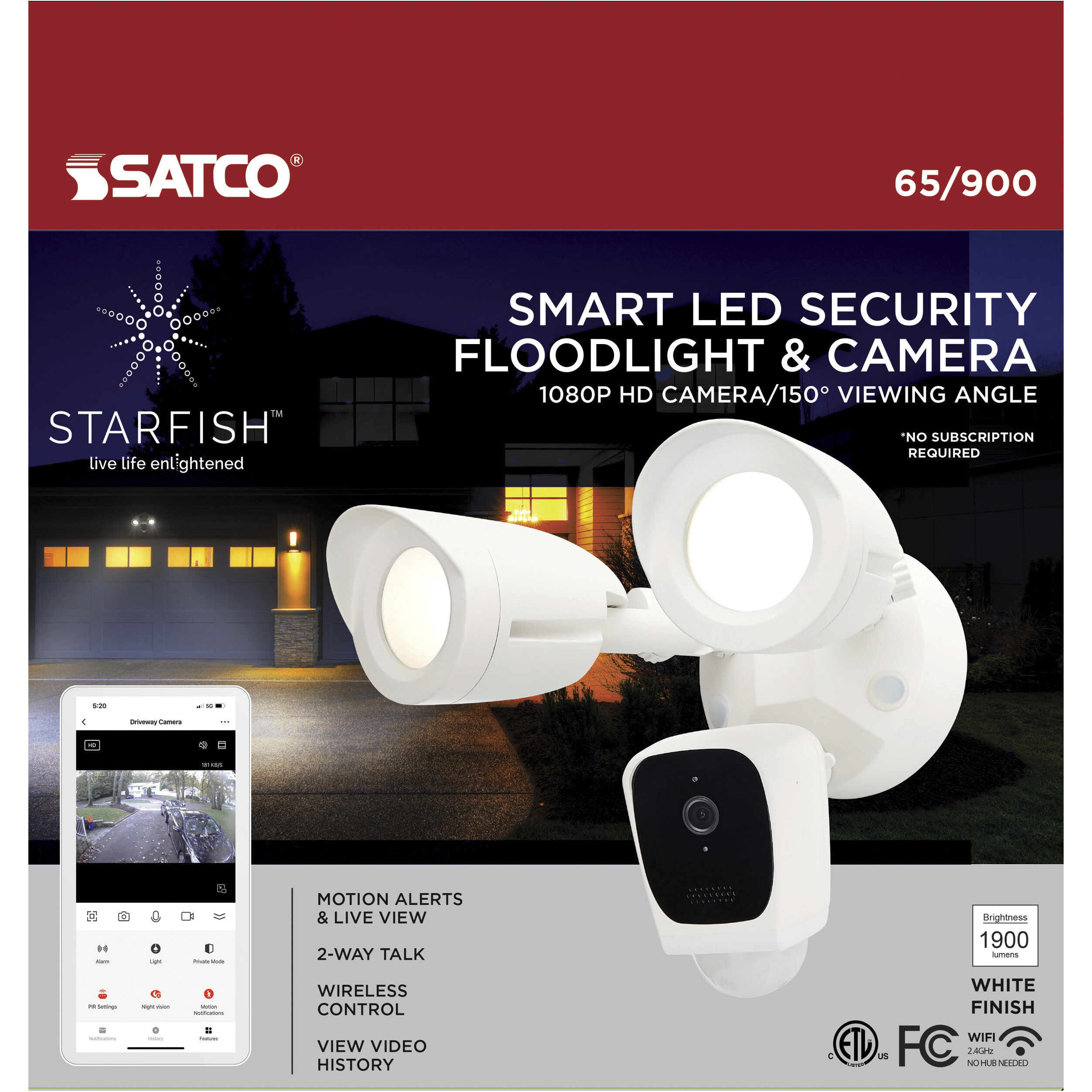 Bullet LED 8 inch White Outdoor Security Camera 