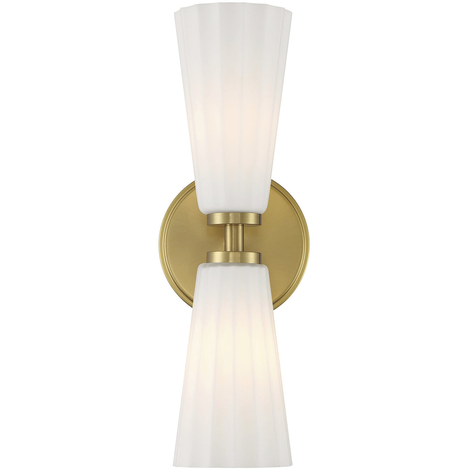 Contemporary 2 Light 5.13 inch Natural Brass Wall Sconce Wall Light