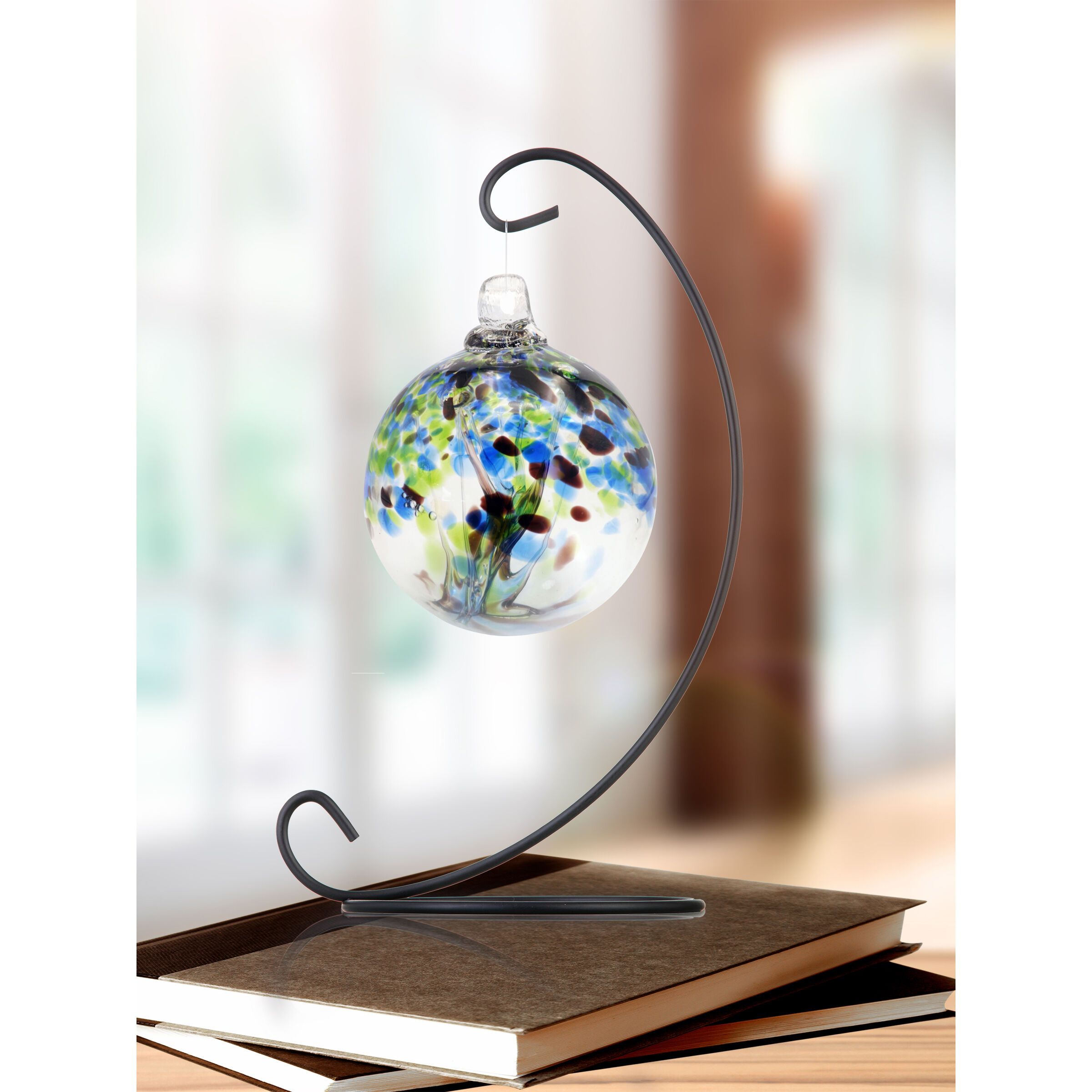 Mystic Blue Art Glass Ornament