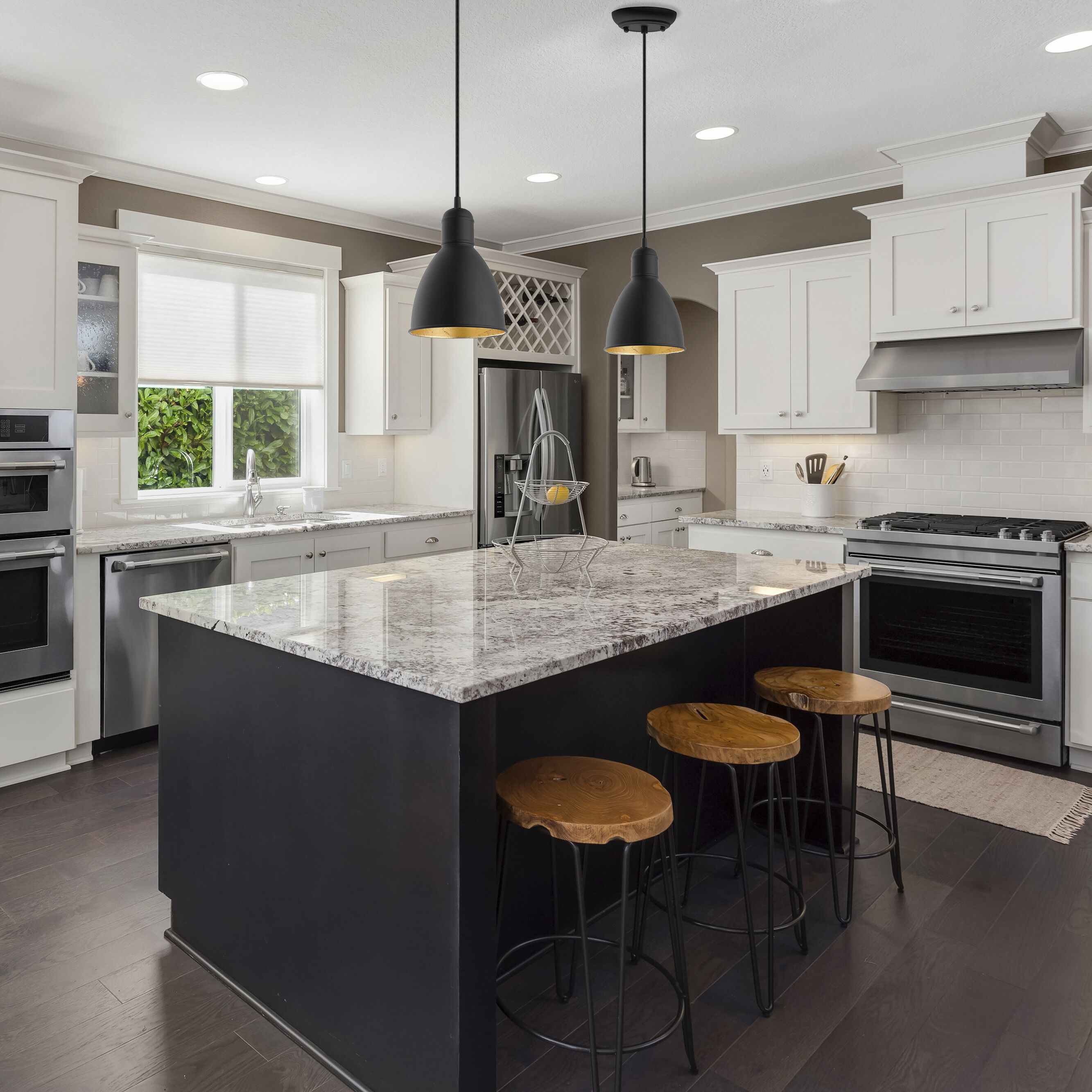 Priddy 2 1 Light 6.1 inch Black and Gold Mini Pendant Ceiling Light