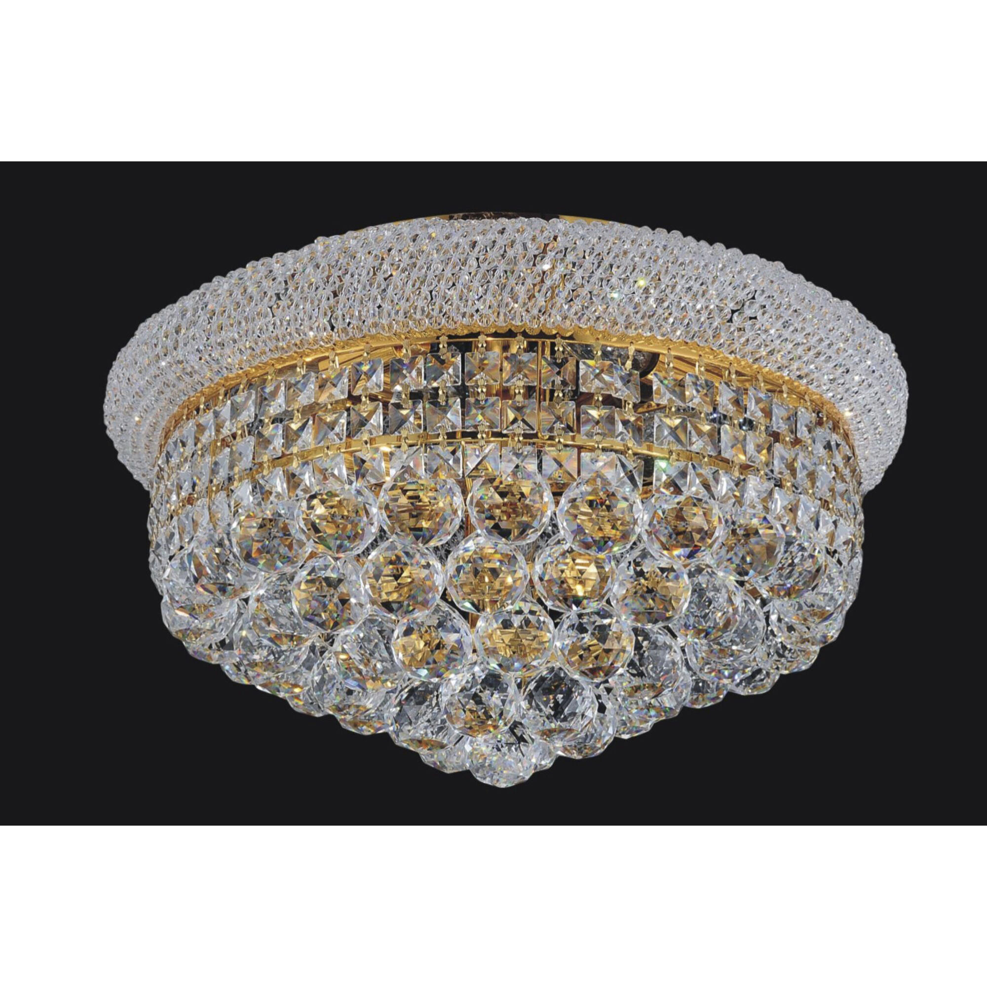 Empire 8 Light 20 inch Gold Flush Mount Ceiling Light