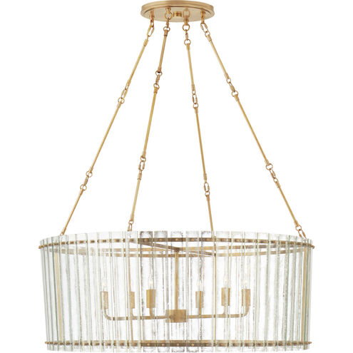 Carrier and Company Cadence 6 Light 36.5 inch Hand-Rubbed Antique Brass Chandelier Ceiling Light, Large