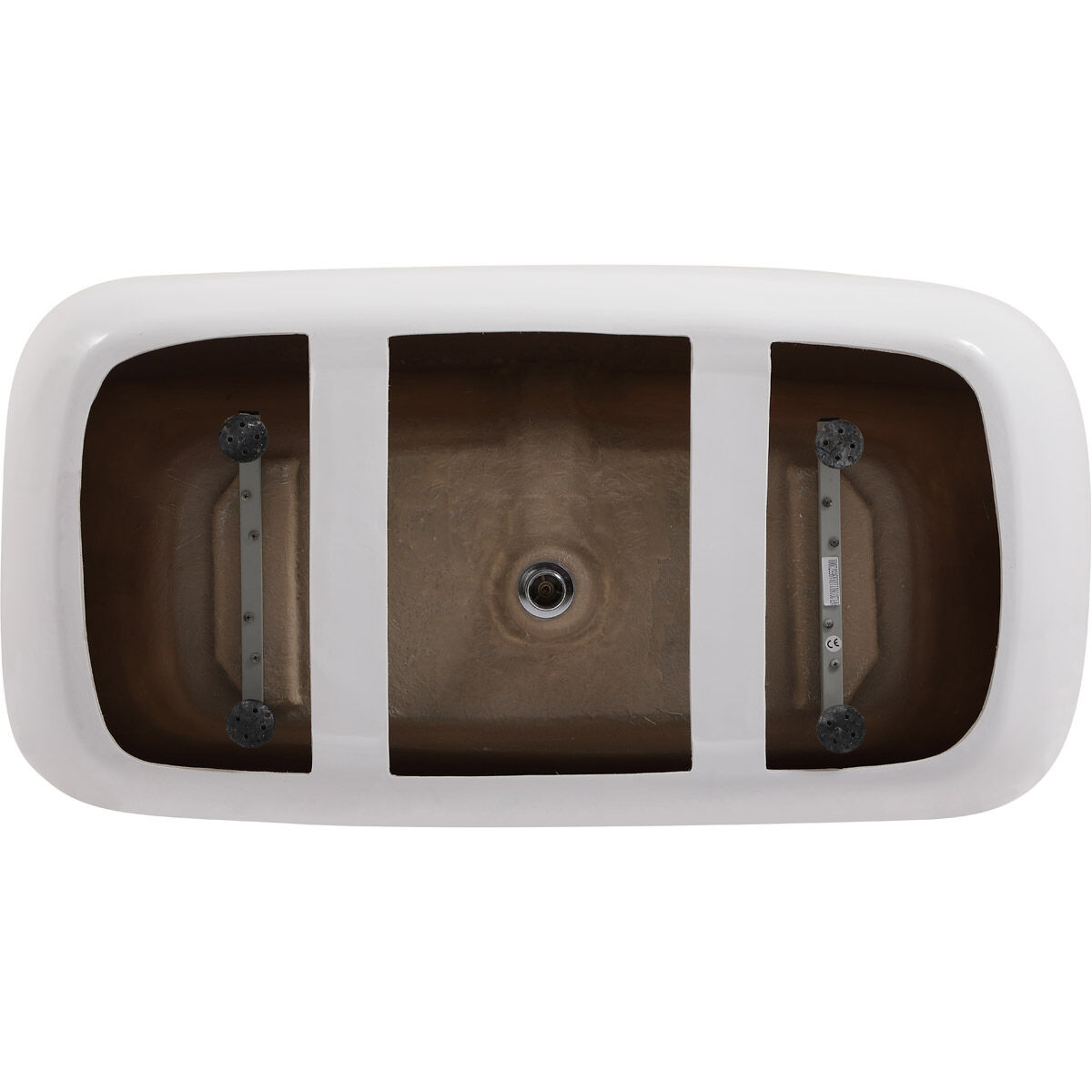 Calum Glossy White and Chrome Bathtub