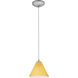 Martini 1 Light 7 inch Brushed Steel Pendant Ceiling Light in Amber, Cord