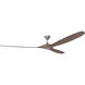 Maverick 88 inch Brushed Steel with Dark Walnut Blades Ceiling Fan