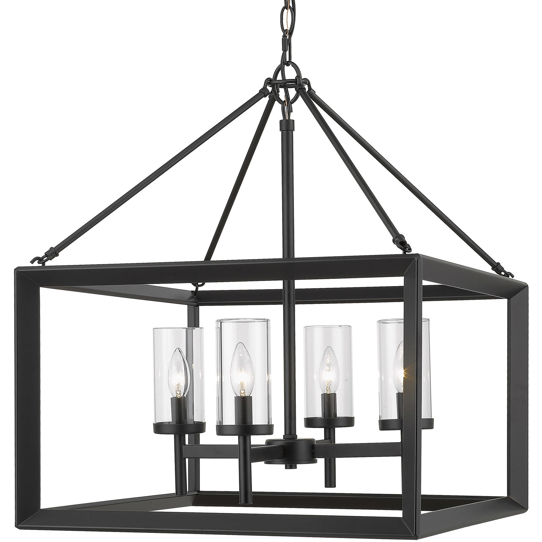 Smyth 21 inch 60.00 watt Matte Black Chandelier Ceiling Light in Clear Glass