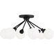 Donovan 6 Light 24 inch Midnight Black Semi-Flush Mount Ceiling Light