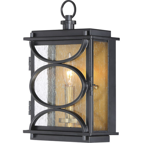 Hamilton 1 Light 13 inch Midnight/Patina Aged Brass Outdoor Wall Mount