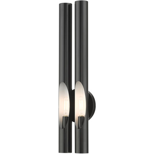 Acra 2 Light 5 inch Shiny Black ADA ADA Double Sconce Wall Light