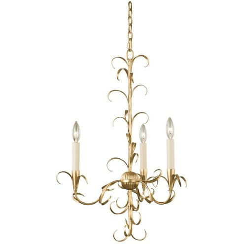 Ainsley 3 Light 20 inch Oxidized Gold Leaf Chandelier Ceiling Light