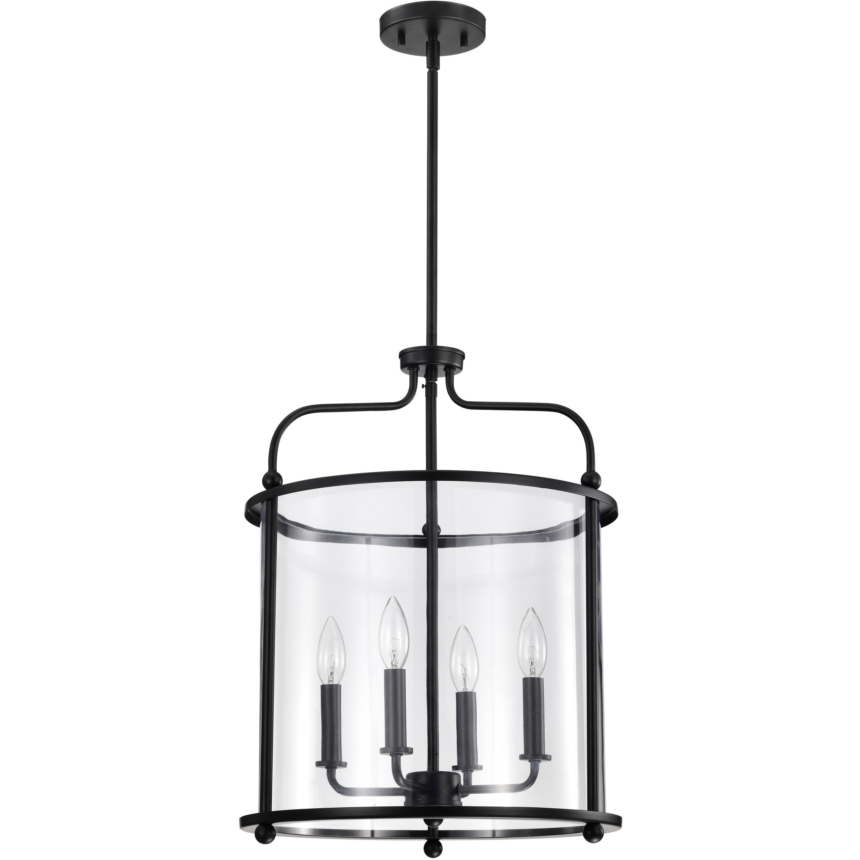 Yorktown 4 Light 16 inch Matte Black Pendant Ceiling Light