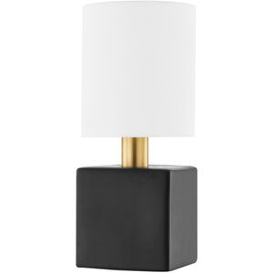 Joey 1 Light 5.75 inch Aged Brass and Ceramic Satin Black Wall Sconce Wall Light