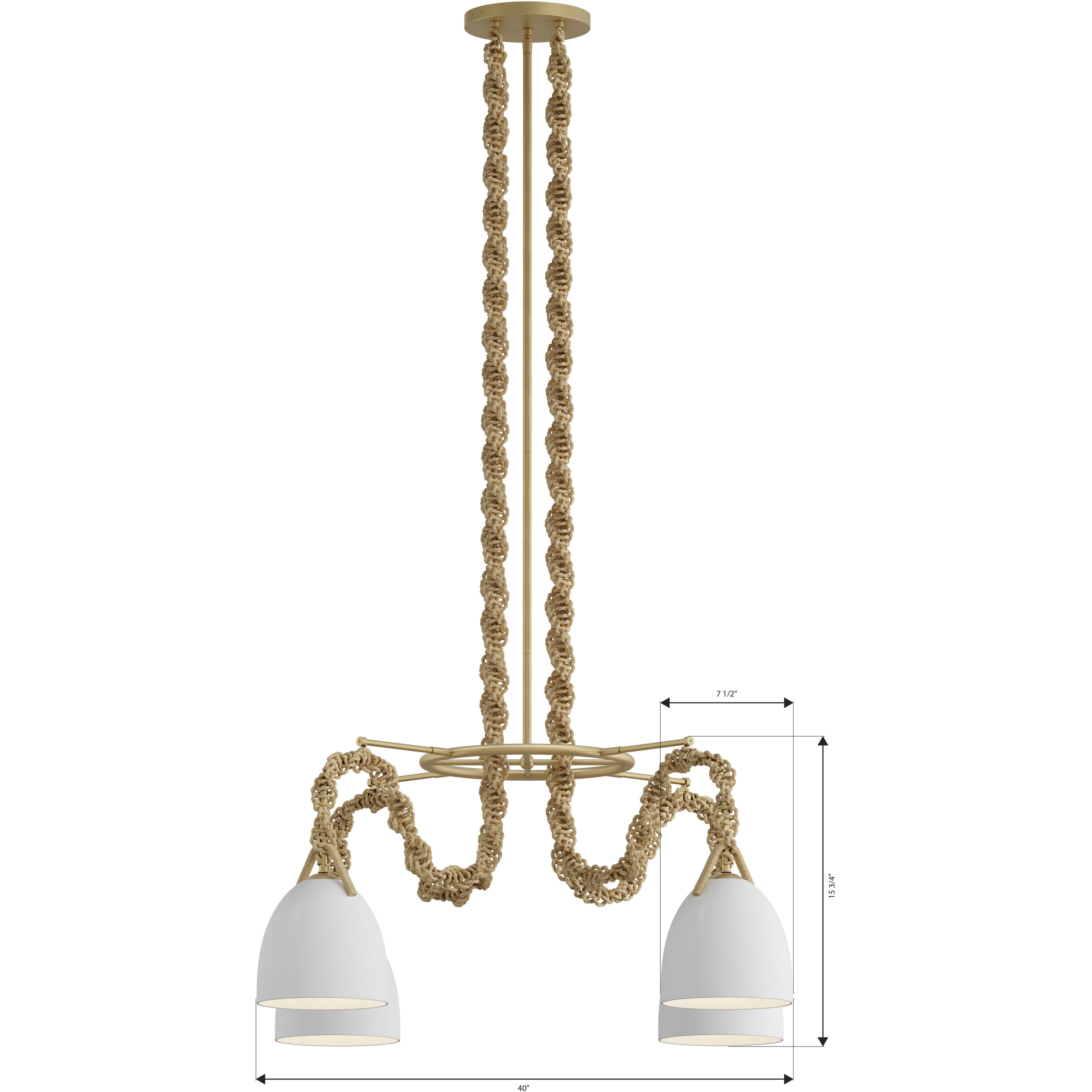 Cordon 4 Light 40 inch Legacy Brass Pendant Ceiling Light