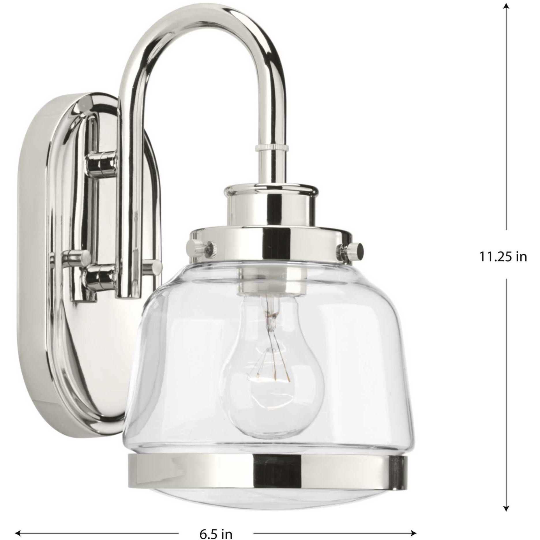 Judson 1 Light 7 inch Polished Nickel Bath Vanity Wall Light