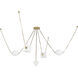 Mineral 10 inch Patina Brass and Opal Glass Chandelier Ceiling Light in Vintage Brass, Opal Glass Shade